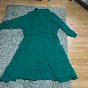 Torrid Teal Long Sleeve Dress